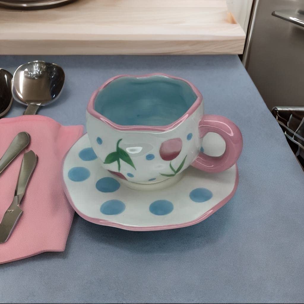 Pink & Blue Tulip Mug