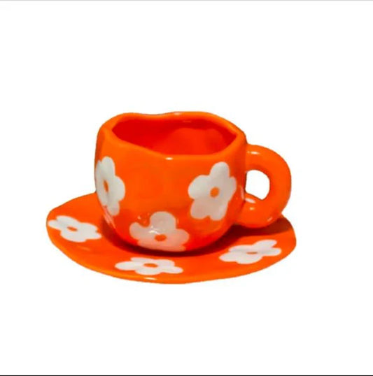 Orange Flowers Mug