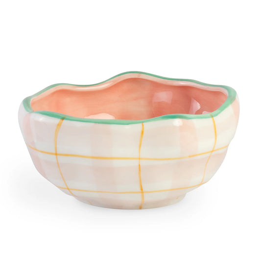 Checkered Pink Bowl